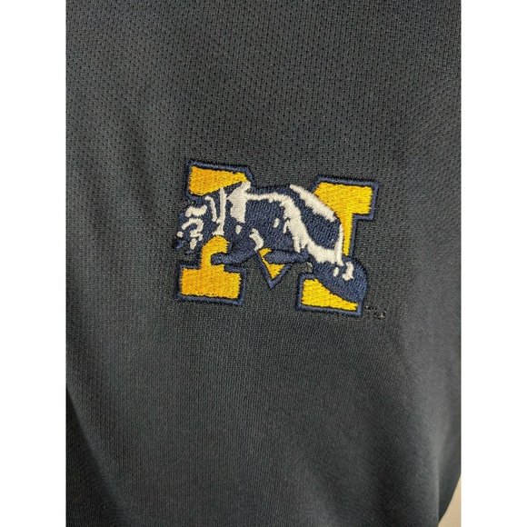 New Mens 47 Brand Michigan Wolverines Embroidered Polo Shirt Blue Large - Picture 6 of 10